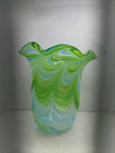 Load image into Gallery viewer, Aqua Green handmade blown glass vase
