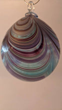 Load image into Gallery viewer, Aqua &amp; Purple Blown Glass Ornament
