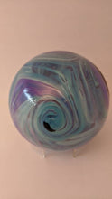 Load image into Gallery viewer, Aqua &amp; Purple Blown Glass Ornament
