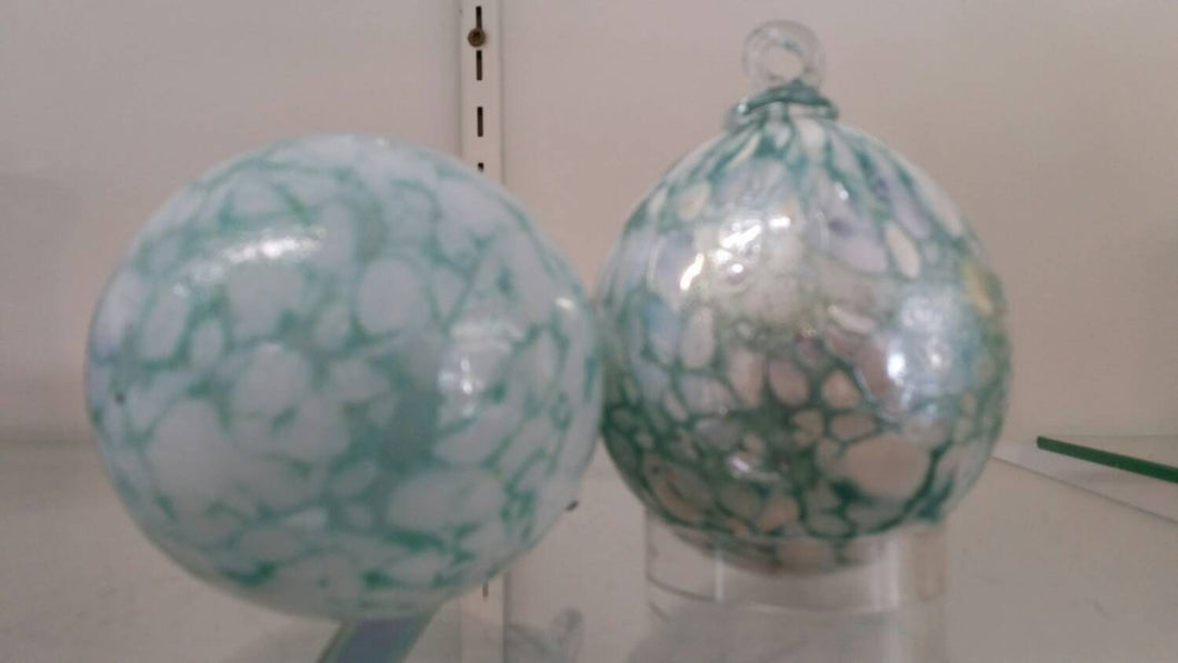 Frozen River glass orb